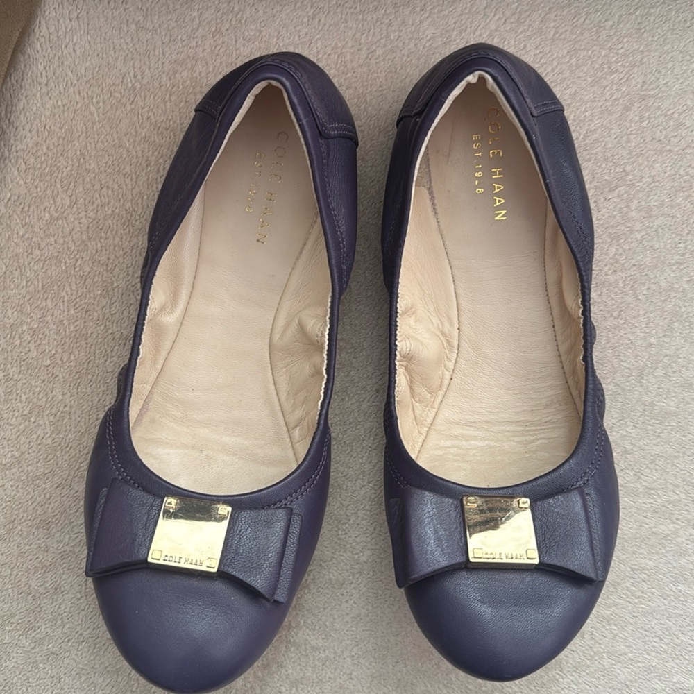 Cole Haan Purple Bow Flats - 7B - Leather